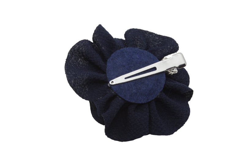 Klein haarbloemetje donkerblauw - Staartjes en Strikjes