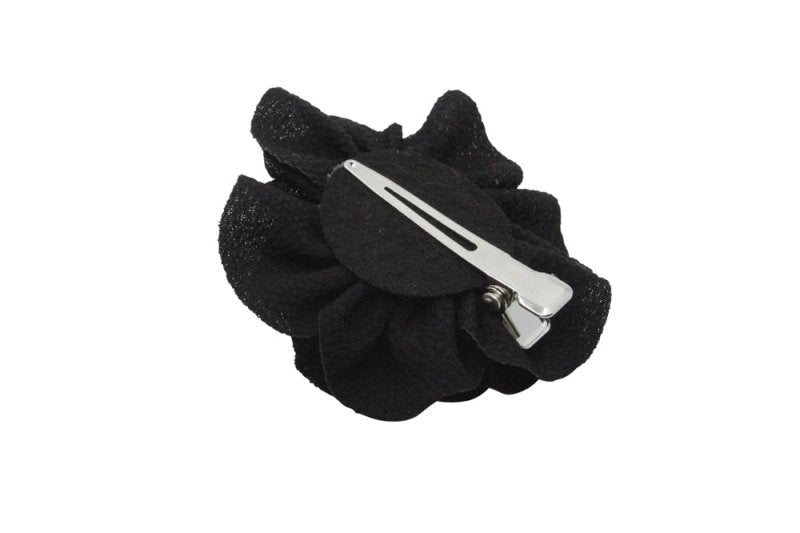 Klein haarbloemetje zwart - Staartjes en Strikjes