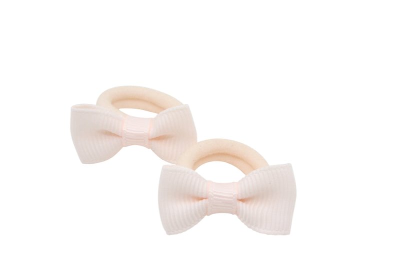 Kleine elastiekjes met mini strikjes side show rose - Staartjes en Strikjes