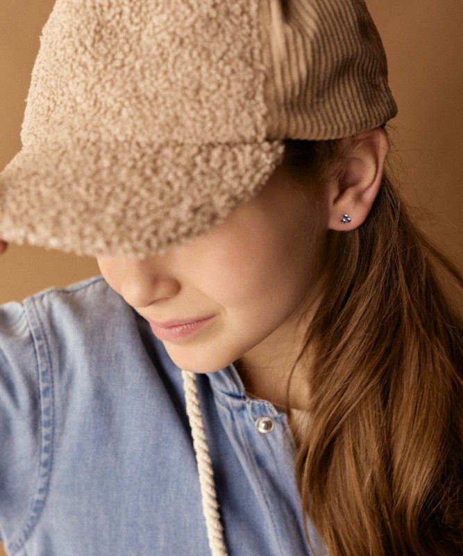 Oorbellen Blomdahl medical plastic klavertje aquamarine (incl. achterkantjes) - Staartjes en Strikjes