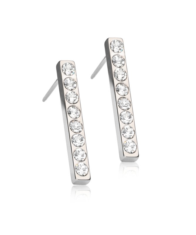 Oorbellen Blomdahl titanium 20 mm met crystalletjes (incl. achterkantjes) - Staartjes en Strikjes