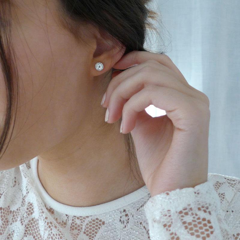 Oorbellen Blomdahl titanium bolletje Swarovski crystal - Staartjes en Strikjes