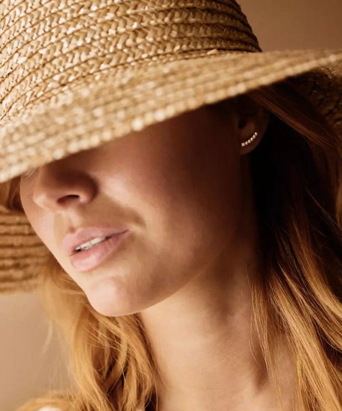 Oorbellen Blomdahl titanium boog zilverkleurig 14 mm goudkleurig (incl. achterkantjes) - Staartjes en Strikjes