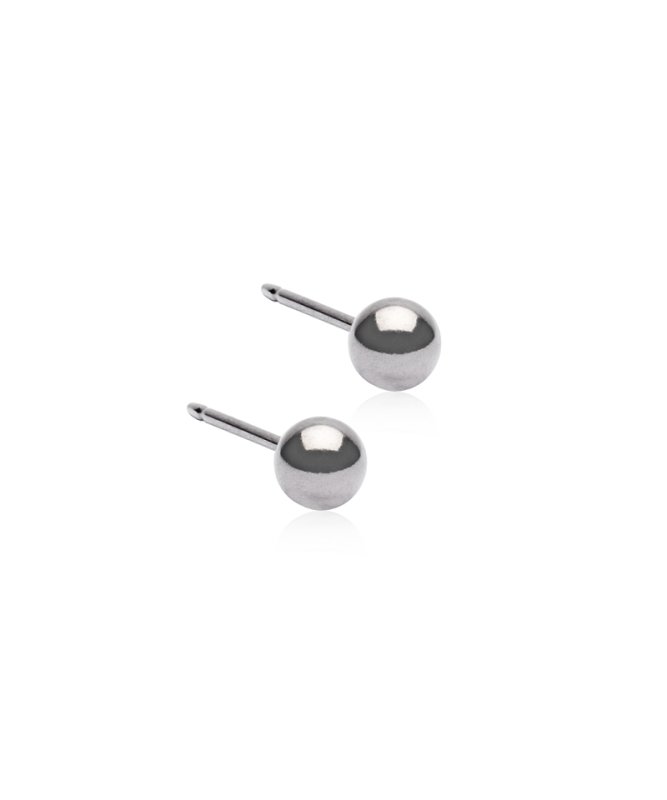 Oorbellen Blomdahl titanium knopje 4 mm. (incl. achterkantjes) - Staartjes en Strikjes