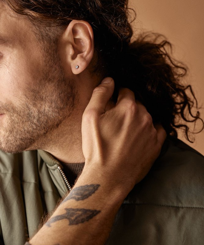 Oorbellen Blomdahl titanium knopje crystal 4 mm. (incl. achterkantjes) - Staartjes en Strikjes