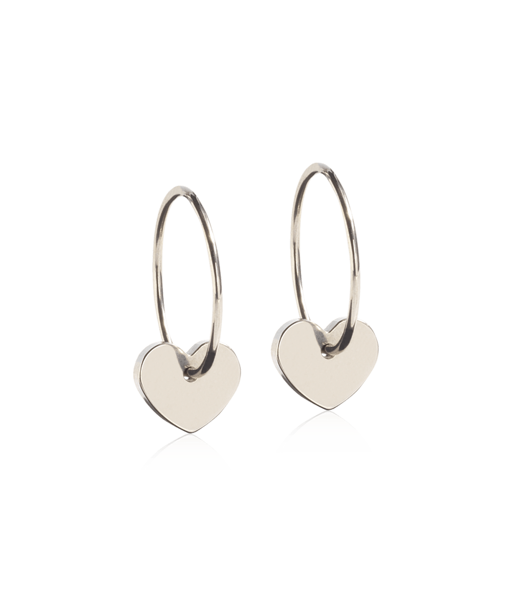 Oorbellen Blomdahl titanium oorringen 14 mm. met hartje - Staartjes en Strikjes
