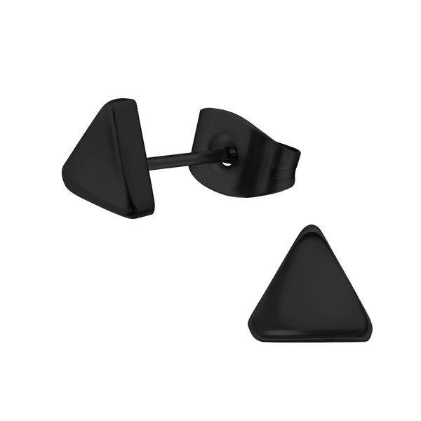 Oorbellen chirurgisch staal driehoekjes zwart - Staartjes en Strikjes