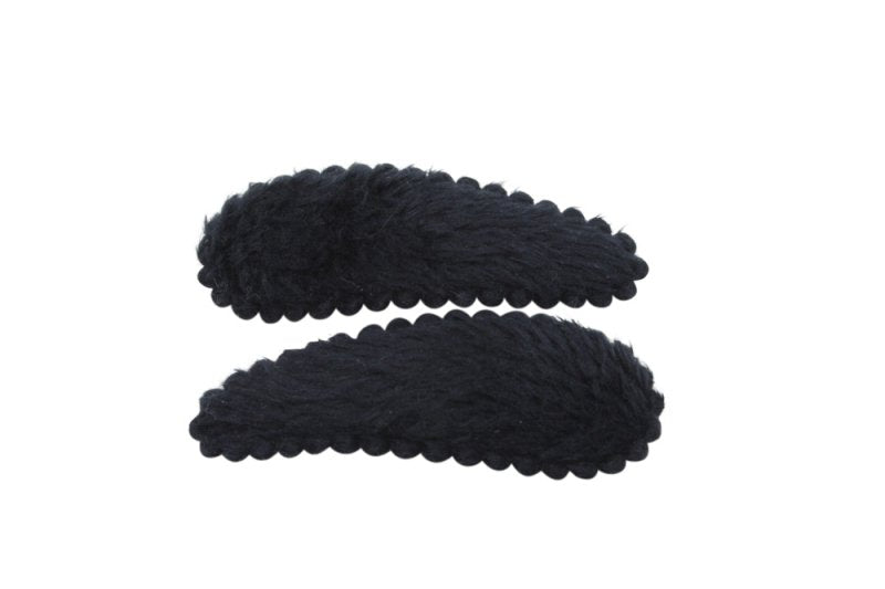 Peuter/kleuter haarspeldjes furry diep donkerblauw - Staartjes en Strikjes