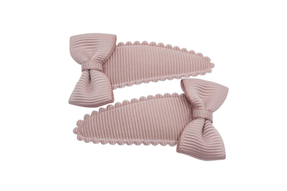 Peuter/kleuter haarspeldjes met strikjes antique mauve - Staartjes en Strikjes