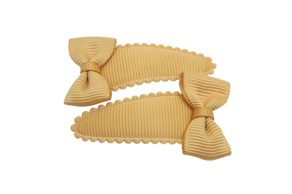 Peuter/kleuter haarspeldjes met strikjes goud bruin - Staartjes en Strikjes