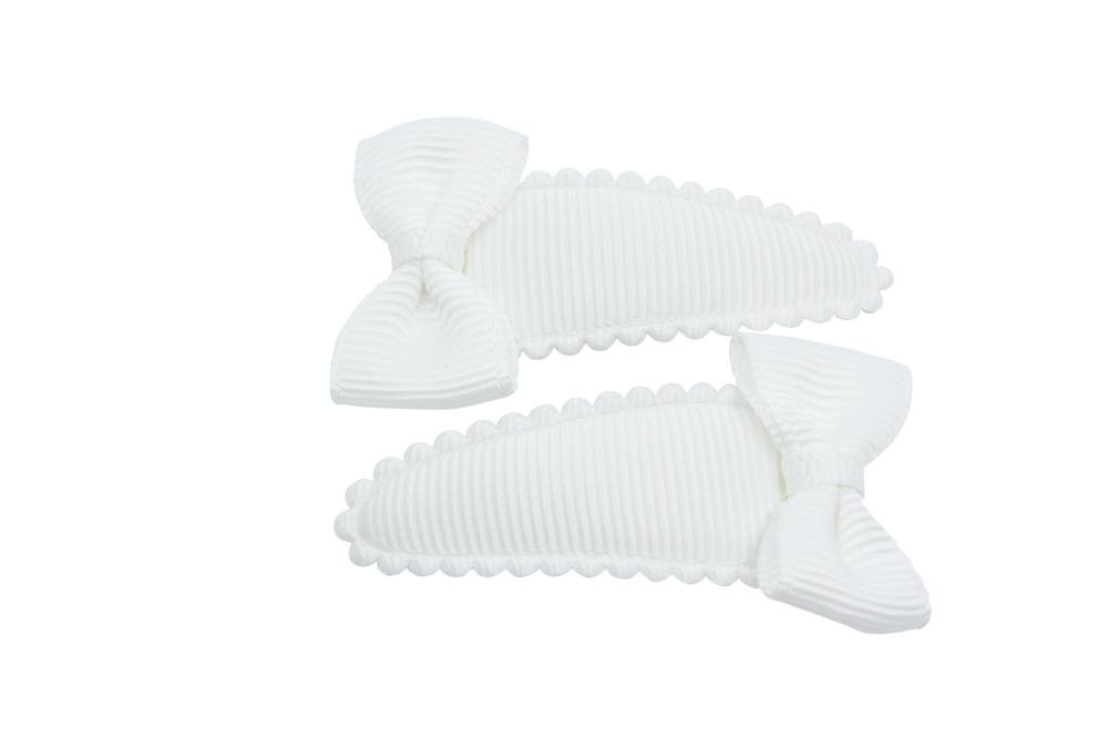 Peuter/kleuter haarspeldjes met strikjes wit - Staartjes en Strikjes