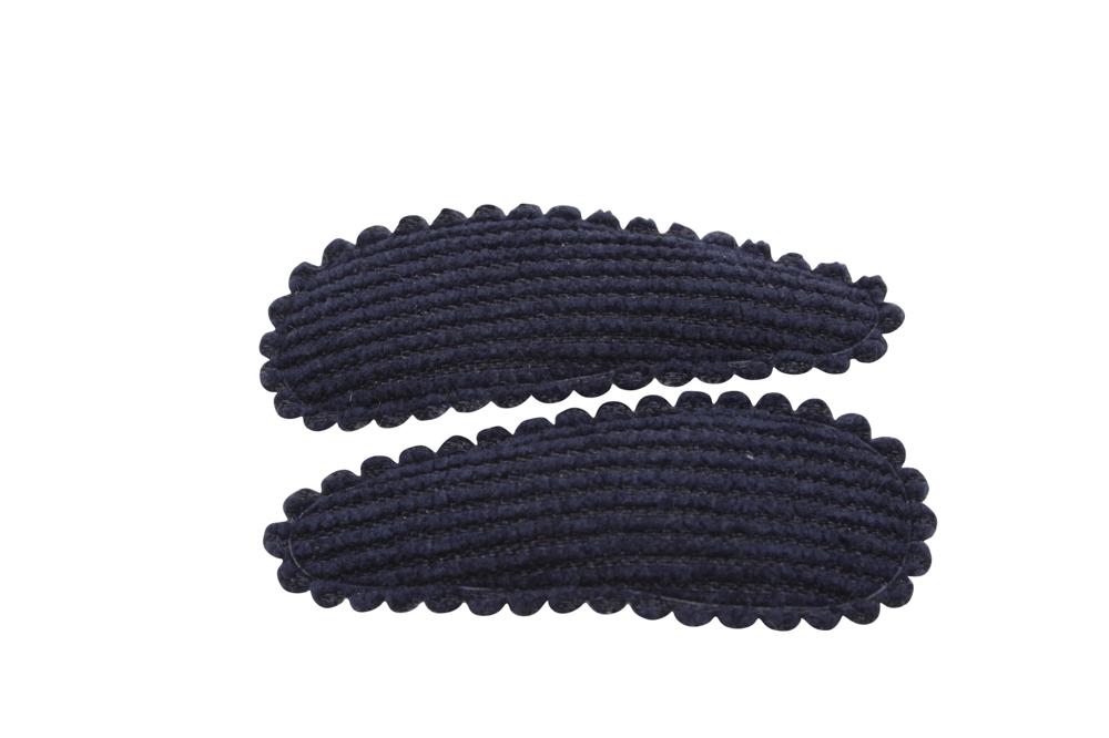 Peuter/kleuter haarspeldjes ribstof donker blauw - Staartjes en Strikjes