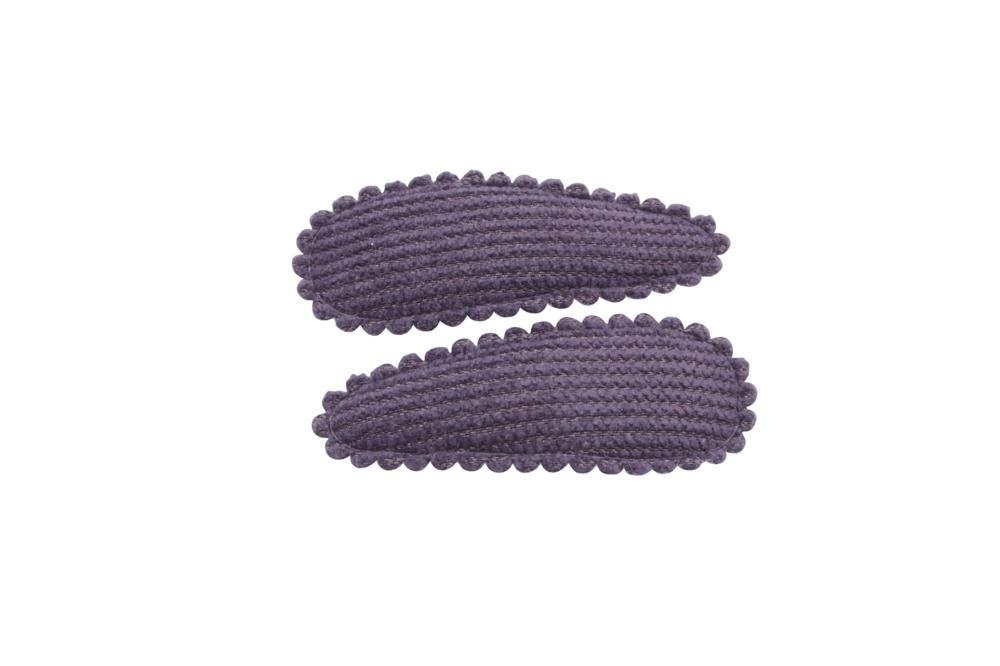 Peuter/kleuter haarspeldjes ribstof donker paars - Staartjes en Strikjes