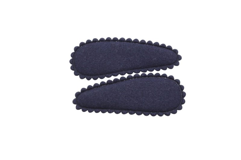 Peuter/kleuter haarspeldjes suede donkerblauw - Staartjes en Strikjes