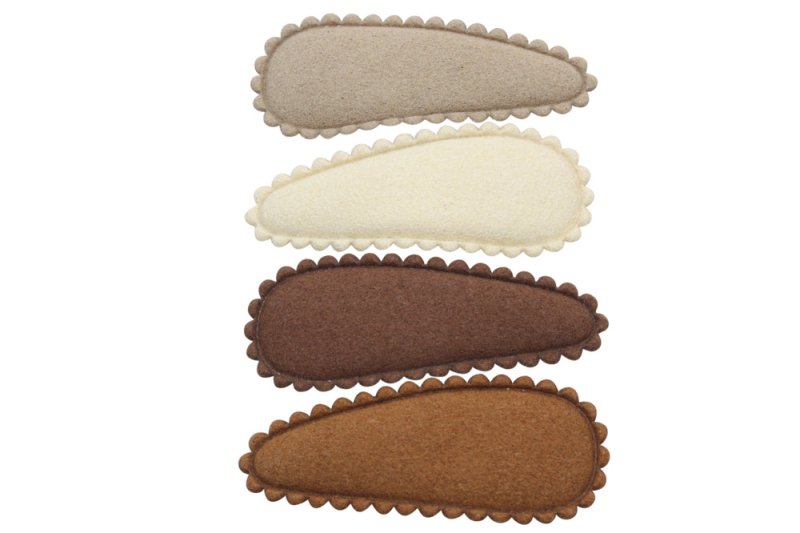 Peuter/kleuter haarspeldjes suede naturel brown - Staartjes en Strikjes