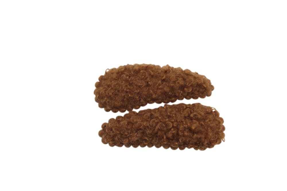 Peuter/kleuter haarspeldjes teddy/wollig bruin - Staartjes en Strikjes