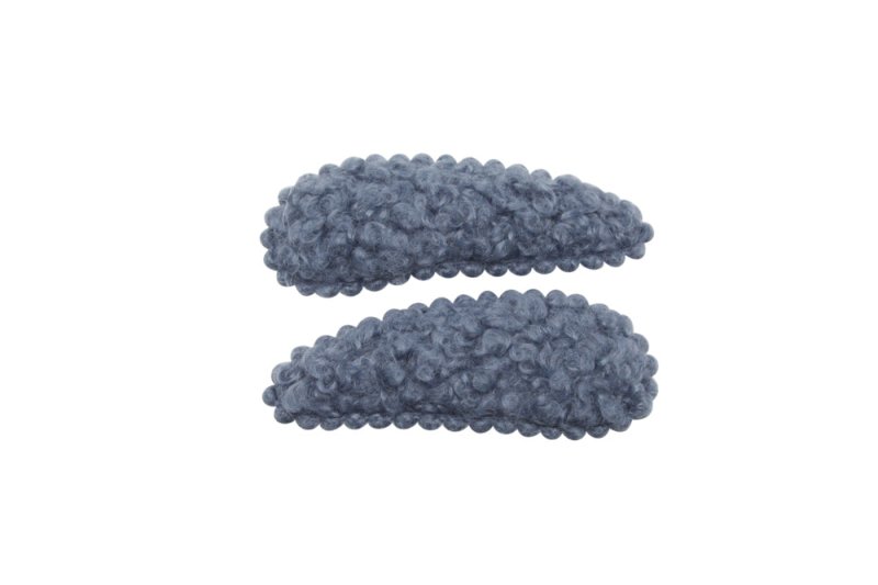 Peuter/kleuter haarspeldjes teddy/wollig smoke blue - Staartjes en Strikjes