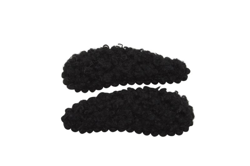 Peuter/kleuter haarspeldjes teddy/wollig zwart - Staartjes en Strikjes