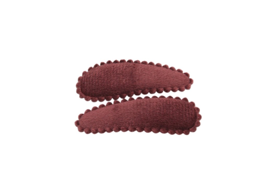 Peuter/kleuter haarspeldjes veloers bordeaux rood - Staartjes en Strikjes