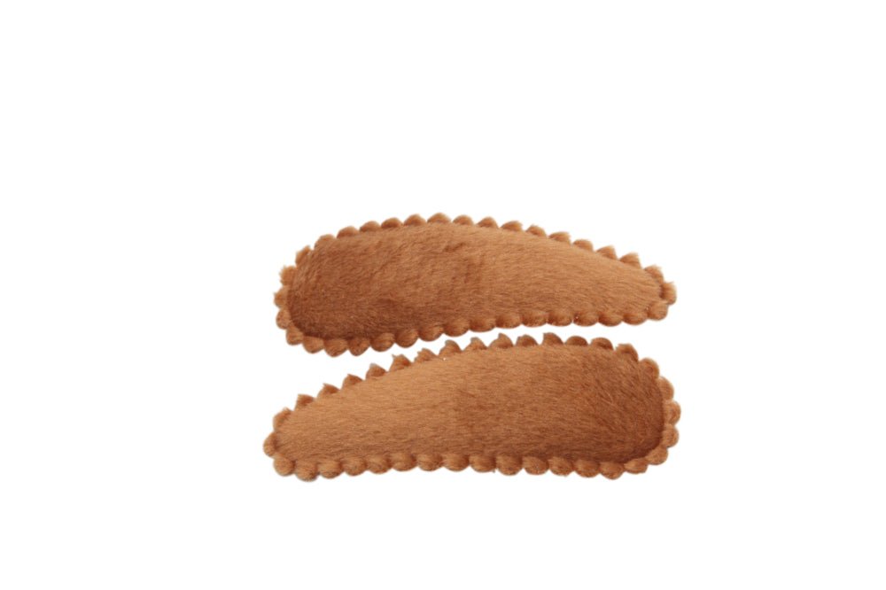 Peuter/kleuter haarspeldjes veloers koper bruin - Staartjes en Strikjes