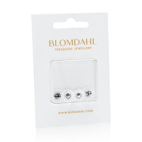 Setje 4 achterkantjes met disc Blomdahl titanium oorbellen - Staartjes en Strikjes