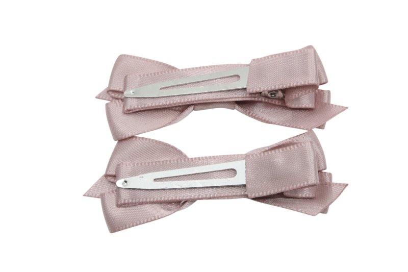 Setje alligator haarspeldjes met satijn strikje cameo - Staartjes en Strikjes