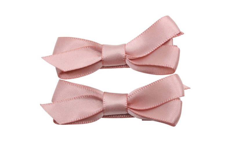 Setje alligator haarspeldjes met satijn strikje sweet nectar - Staartjes en Strikjes