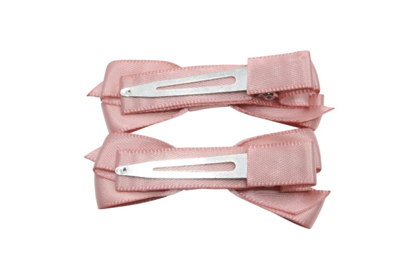 Setje alligator haarspeldjes met satijn strikje sweet nectar - Staartjes en Strikjes