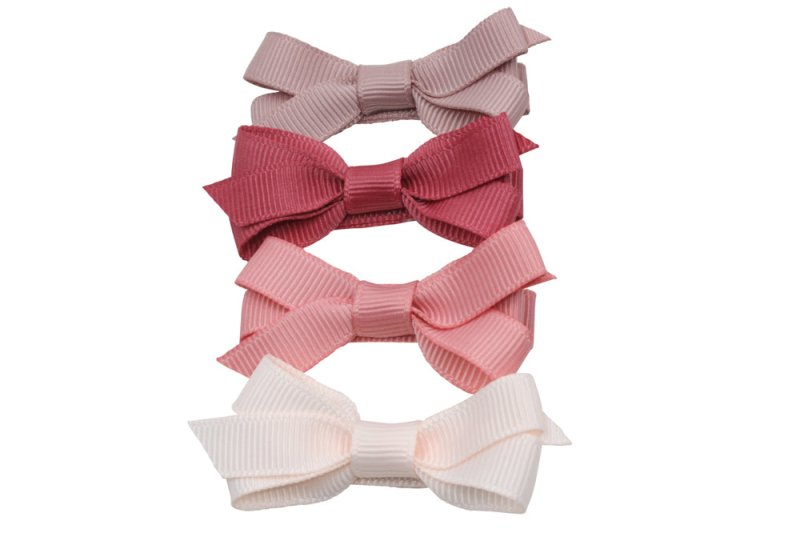 Setje alligator haarspeldjes met strikje Sweet Pink - Staartjes en Strikjes