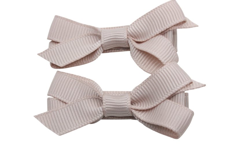 Setje alligator haarspeldjes met strikje vanille - Staartjes en Strikjes