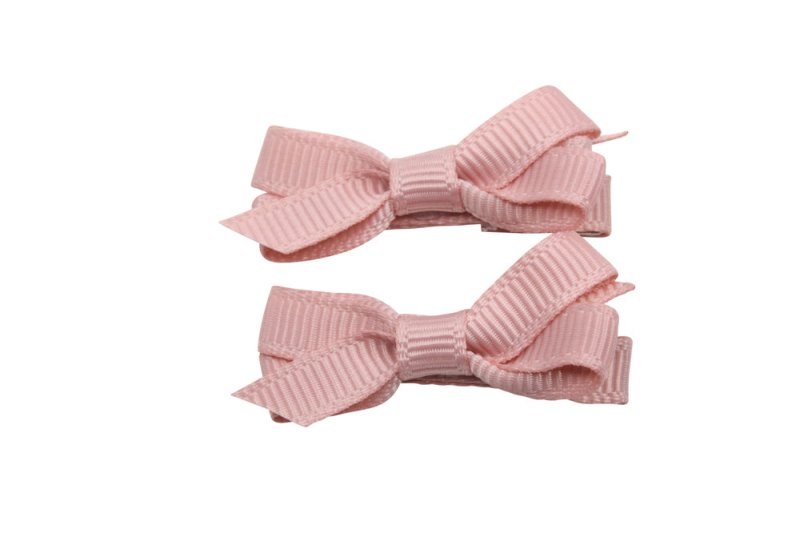 Setje mini alligator haarspeldjes met strikje sweet nectar - Staartjes en Strikjes