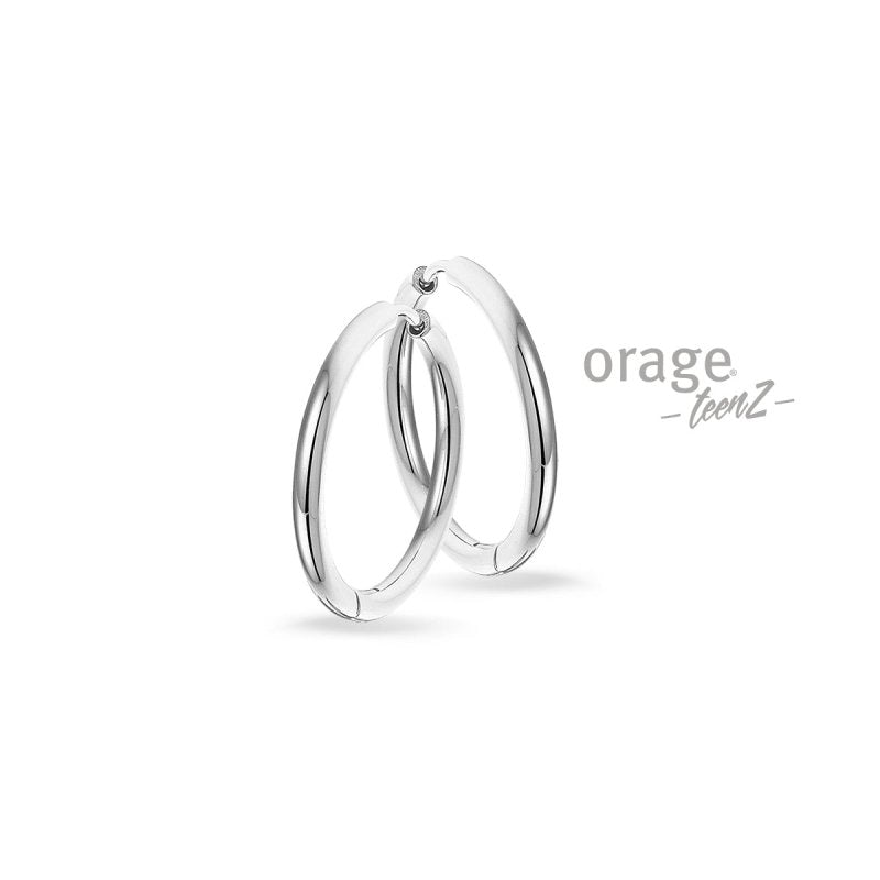 Stalen kinderoorbellen Orage Teenz oorringen/creolen 15 mm - Staartjes en Strikjes