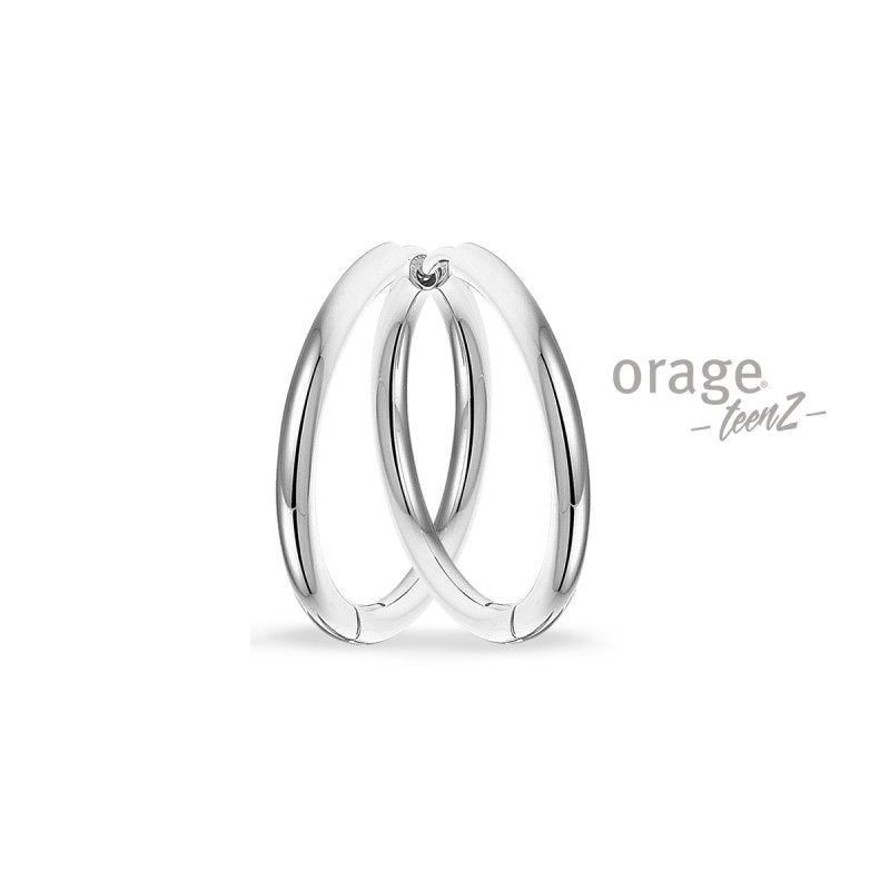 Stalen kinderoorbellen Orage Teenz oorringen/creolen 25 mm - Staartjes en Strikjes