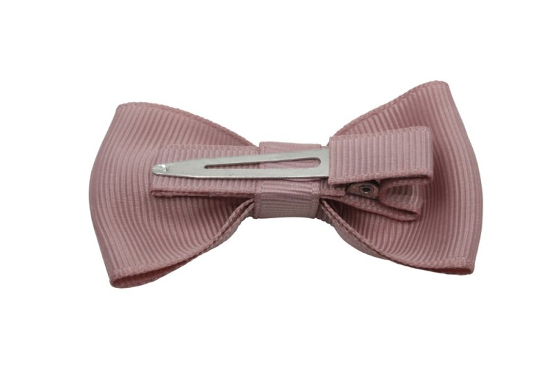 Vlinder haarstrik antique mauve op alligatorspeldje zonder tandjes - Staartjes en Strikjes