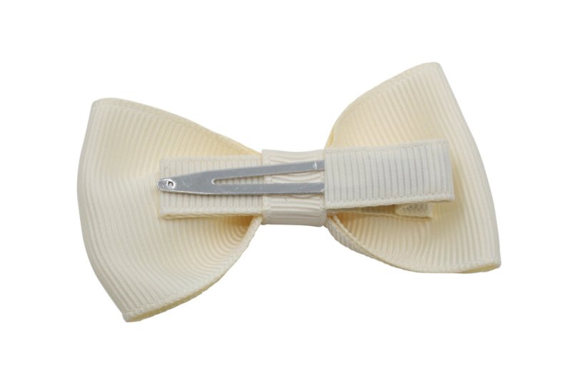 Vlinder haarstrik créme op alligatorspeldje zonder tandjes - Staartjes en Strikjes