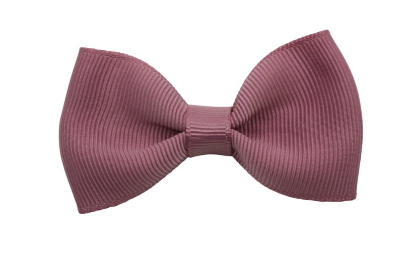 Vlinder haarstrik diep oudroze/mauve op alligatorspeldje zonder tandjes - Staartjes en Strikjes