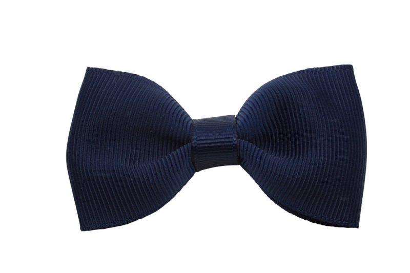 Vlinder haarstrik donker blauw alligatorspeld zonder tandjes - Staartjes en Strikjes