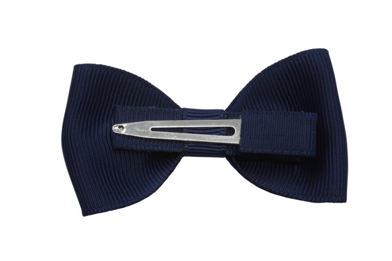 Vlinder haarstrik donker blauw alligatorspeld zonder tandjes - Staartjes en Strikjes