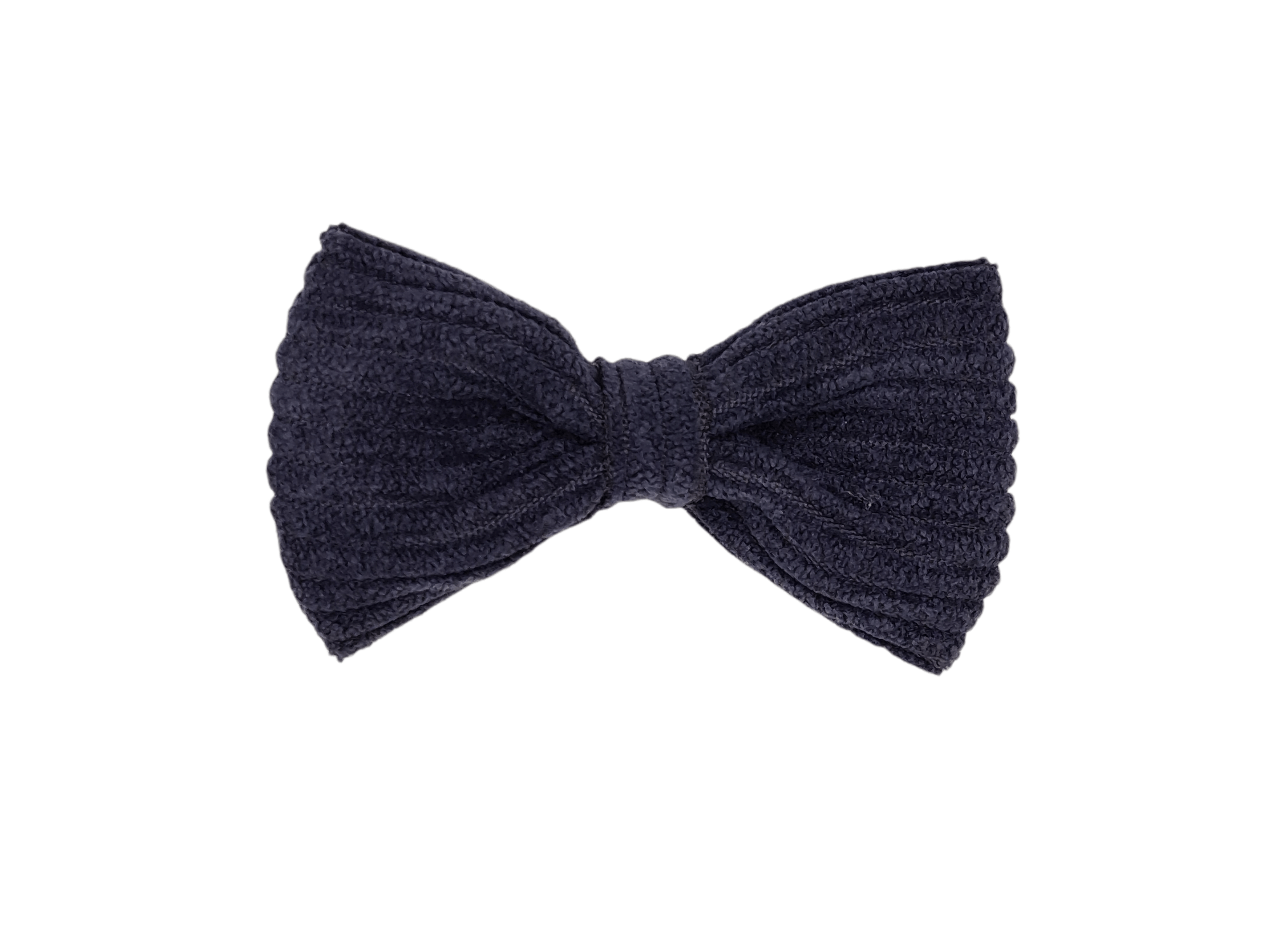 Vlinder haarstrik donkerblauw ribstof alligatorspeld zonder tandjes - Staartjes en Strikjes