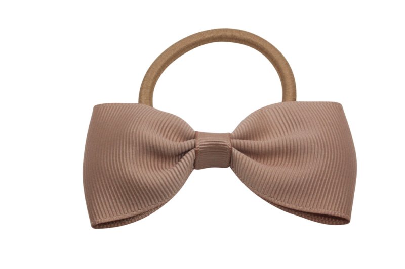 Vlinder haarstrik elastiek naturel bruin - Staartjes en Strikjes