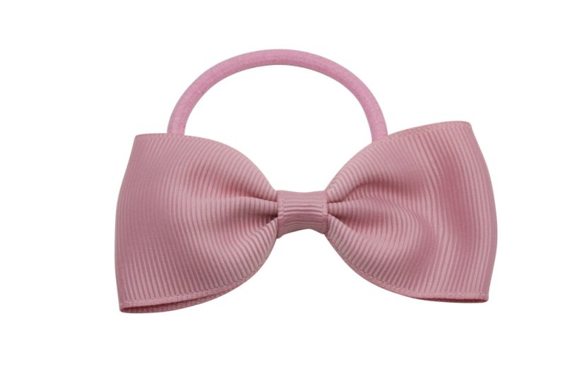 Vlinder haarstrik elastiek oud roze - Staartjes en Strikjes