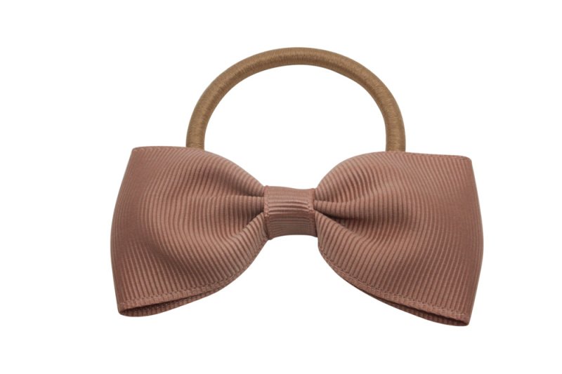 Vlinder haarstrik elastiek pecan bruin - Staartjes en Strikjes