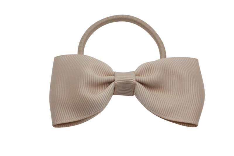 Vlinder haarstrik elastiek tan bruin - Staartjes en Strikjes