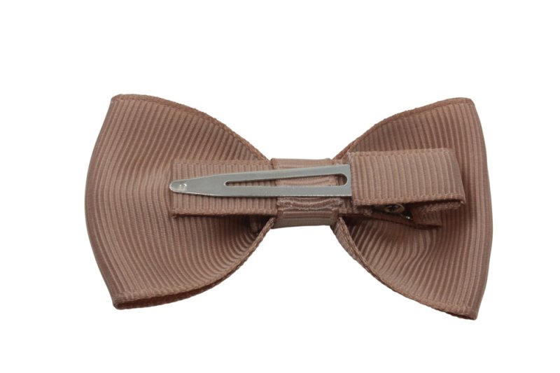 Vlinder haarstrik natural brown op alligatorspeldje zonder tandjes - Staartjes en Strikjes