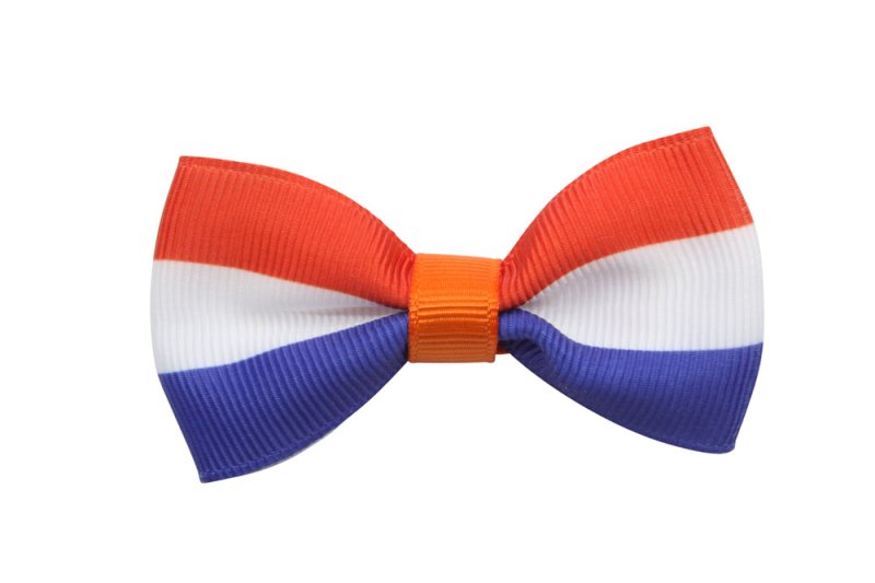 Vlinder haarstrik op alligatorspeldje zonder tandjes "Holland" - Staartjes en Strikjes