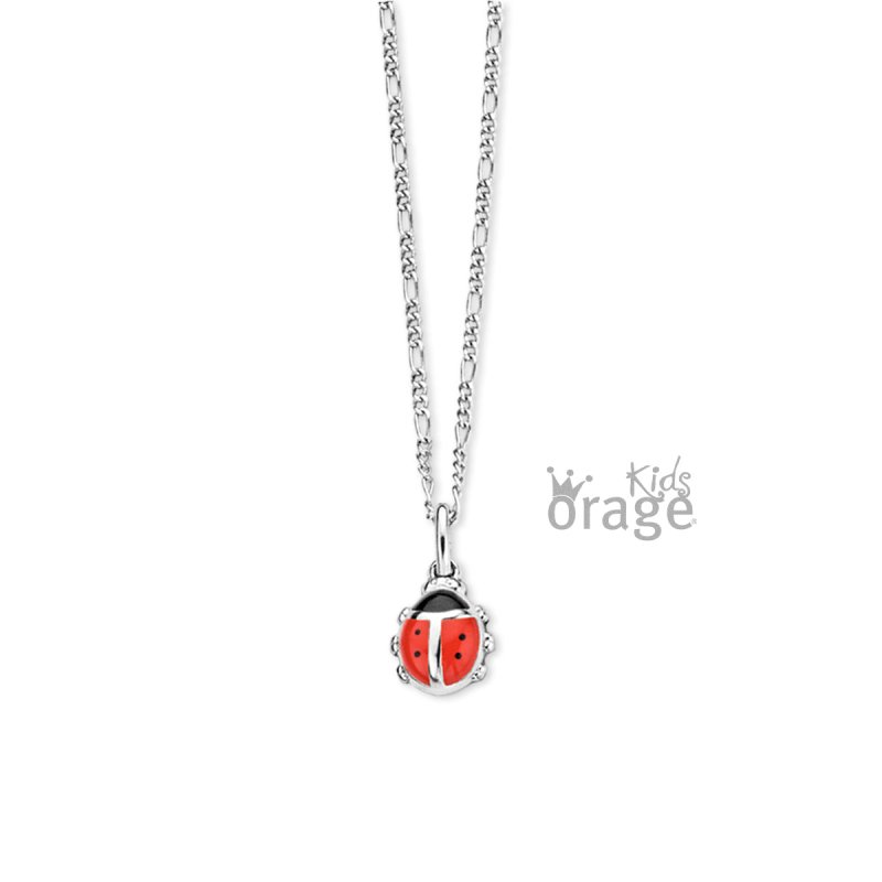 Zilveren ketting lieveheersbeestje Orage kids - Staartjes en Strikjes