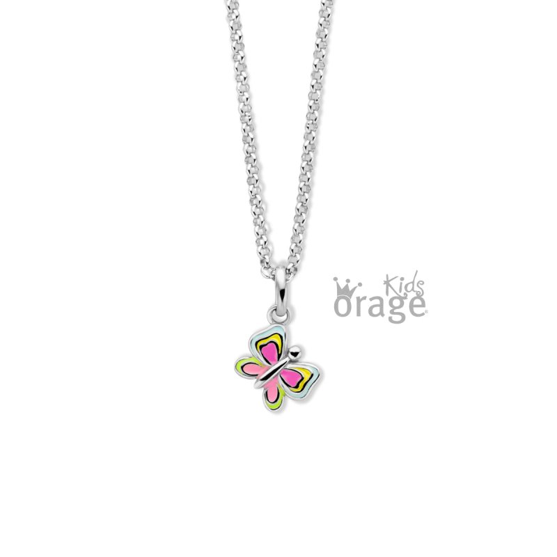Zilveren ketting vlinder Orage kids - Staartjes en Strikjes