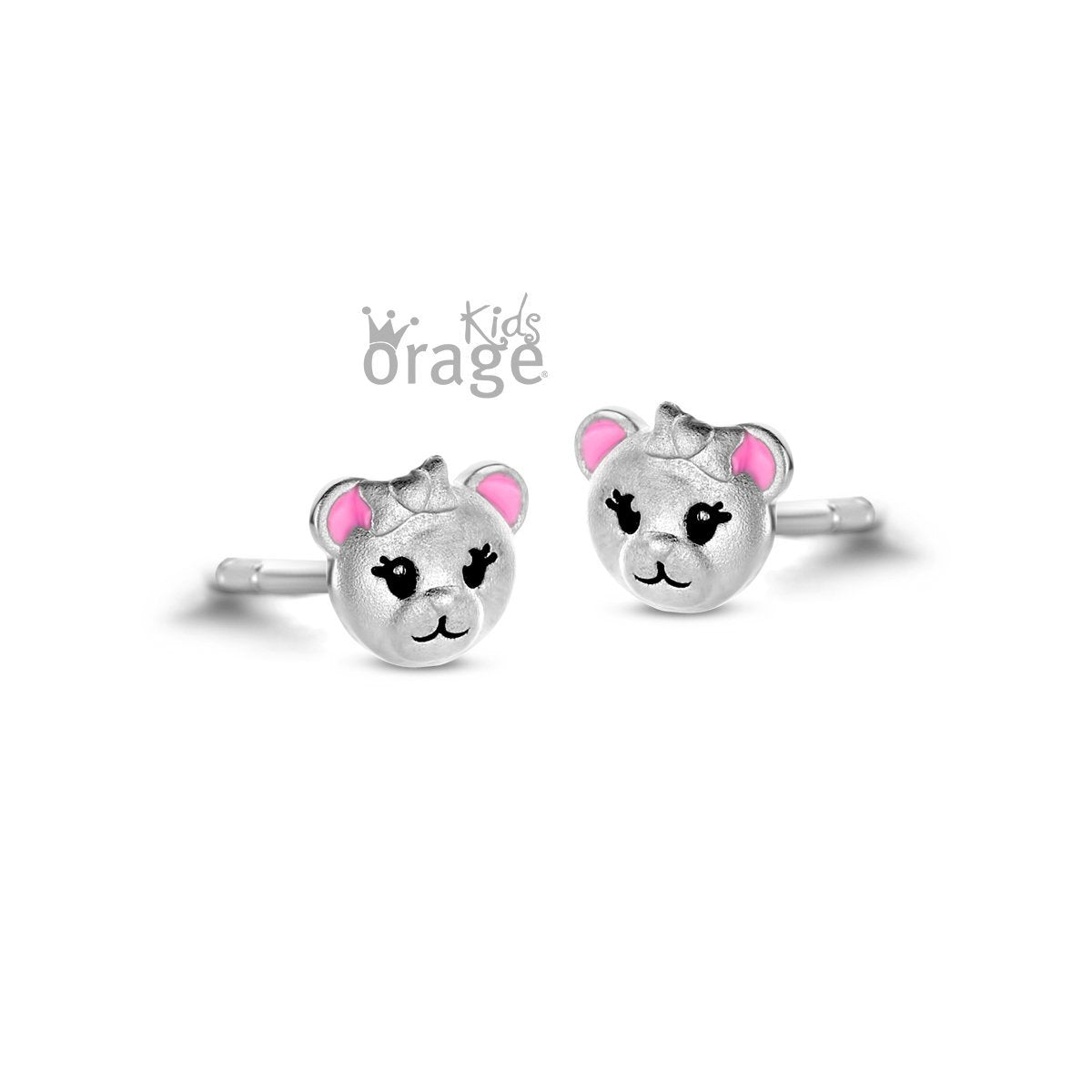 Zilveren kinder oorbellen beer Orage Kids - Staartjes en Strikjes