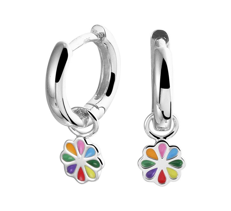 Zilveren kinder oorbellen bloemetjes oorringen - Staartjes en Strikjes