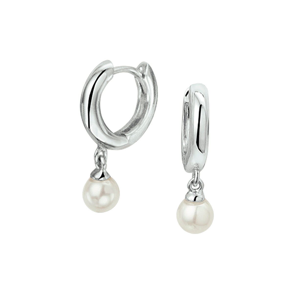 Zilveren kinder oorbellen creolen/oorringen pareltje - Staartjes en Strikjes